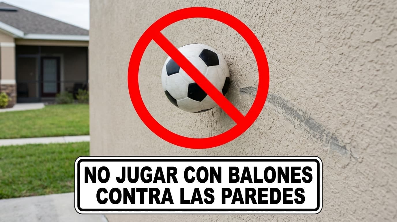 No jugar con balones contra paredes o casa club